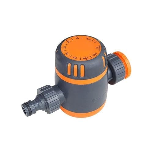 Image of Mechanical Water Timer for Garden Hose, No Battery Required 120 Mins Automatic Irrigation Timer, Outdoor Tap Water Controller for Lawn, Plants, Flowers - Simple Manual Operation (Orange/Grey)
