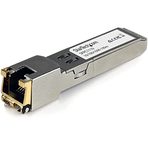 Image of StarTech.com Cisco SFP-GE-T Compatible SFP Module - 1000BASE-T - SFP to RJ45 Cat6/Cat5e - 10/100/1000 Mbps - RJ-45 100m - Cisco IE3400, IE3300, IE3200 (SFPC1110)