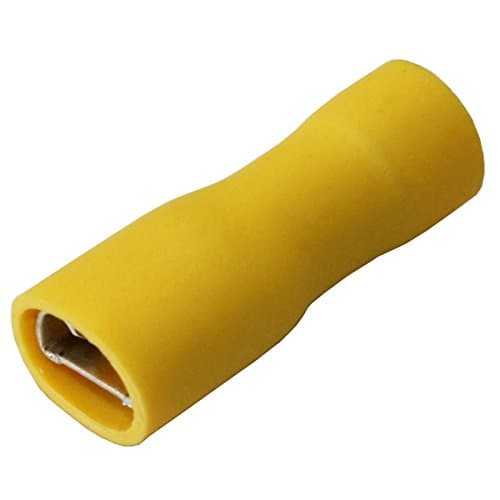 Image of All Trade Direct 20 x Yellow 6.3mm Female Fully Insulated Spade Connector Push On Crimp Terminal