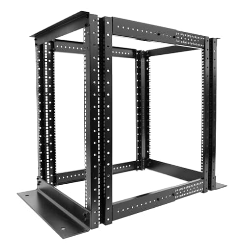 Image of 15U 4 Post Open Frame Server Rack Suitable 19Inch Server Equipment Adjustable Depth 22"-34" Cold Rolled Steel Heavy Duty Rack(4POST-N15U, 15U)