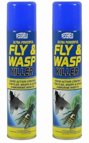 Image of 2 x Pestshield Fly & Wasp Flying Insect Killer Spray 300 ml by Pestshield
