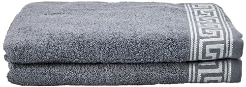 Image of GC GAVENO CAVAILIA Greek Bath Sheet Towel Set - 2 Piece Egyptian Cotton Towels - Quick Dry Large Bath Towel - 500 GSM Towel For Bathroom - Charcoal - 80X140