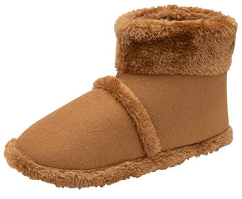 Image of DUNLOP Men's Snugg Warm Faux Suede Design Slipper Boot Chestnut Large 11/12 UK