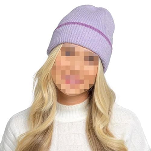 Image of A2Z Ladies Hat Ribbed Brushed Bobble Knitted Beanies Thermal - Hat LH1167 Lilac One Size