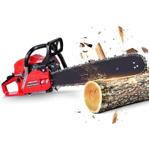 Image of Bellanny 52cc 20" Petrol Chainsaw, 4.2KW 11500PRM Powerful Gasoline Chainsaw, 2-Stroke Engine with 550ML Large Capacity Fuel Tank, Metal Saw Blade for Trimming Branches or Felling Big Trees