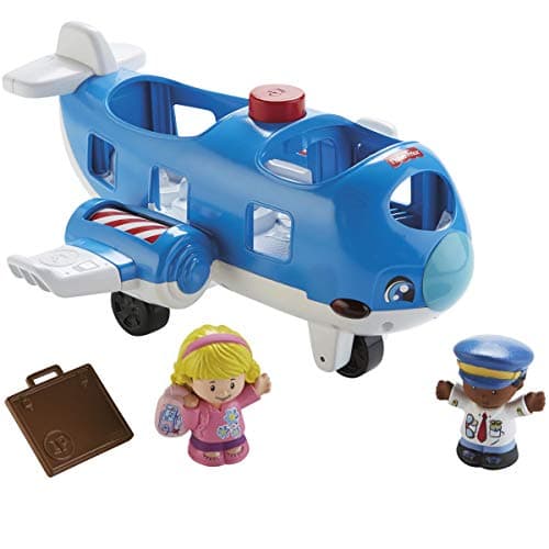 Image of Fisher-Price Little People Travel Together Airplane, musical toy plane with figures for toddlers and preschoolers ages 1-5 years, FKX07