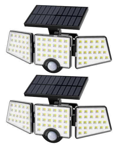 Image of Lepro Solar Security Lights, 1200LM Solar Floodlights Motion Sensor with 360 Degree 3 Adjustable Heads, IP65 Waterproof, Wide Lighting Angle Solar Lights Outdoor for Yard Garage Pathway