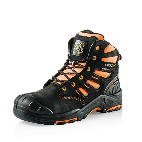 Image of Buckler BVIZ2 Black Orange hi-vis Composite S3 Safety Boot with Midsole sz 6-13