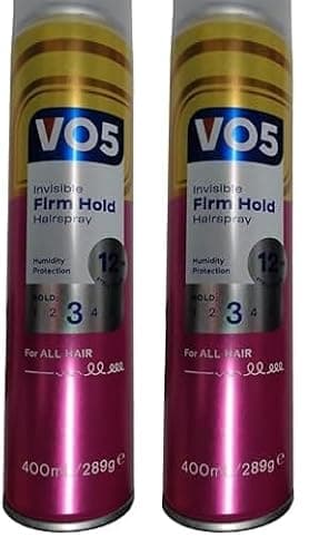 Image of VO5 Firm Hold 24h humidity protection Hair Spray lightweight 400 ml, White, Packaging May Vary (Pack of 2)