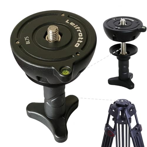 Image of 75mm Leveling Half Ball Adapter for Bowl Tripods, 3/8 Inch Screw, Compatible with Manfrotto Video Tripods, Hydraulic Fluid Heads, DSLR & Camera Supports