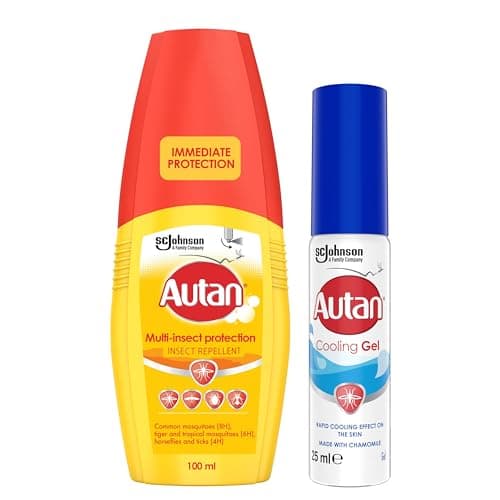 Image of Autan Mosquito & Insect Bundle: Pump Spray (100ml) + Cooling Gel (25ml), Suitable for Kids, DEET Free Formula, Up to 8 Hours Protection Against Mosquitoes, Biting Flies and Ticks