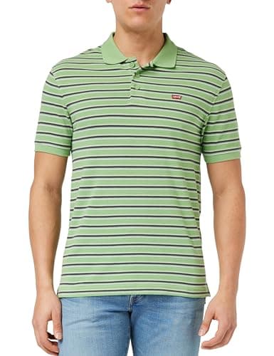 Image of Levi's Men's Housemark Polo T-Shirt, Hopscotch Stripe Aspen Green, XS