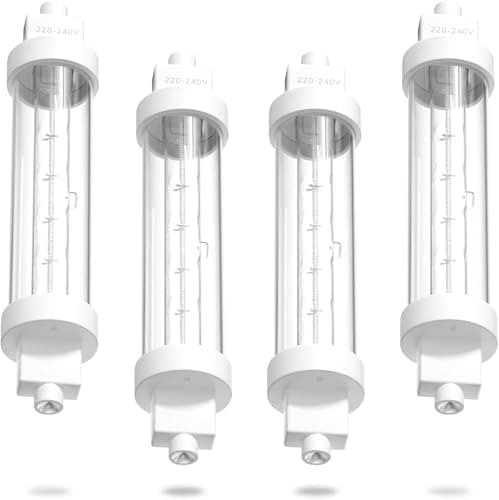 Image of XUZIE Heat Lamp Bulbs 300w Suspended Heating LightsJacketed Food Lamp, Push Lights 118mm R7s Catering Halogen Heat Lamp Bulb 240V Food Safe Bulb Lights for Catered Event,Canteen,Buffets