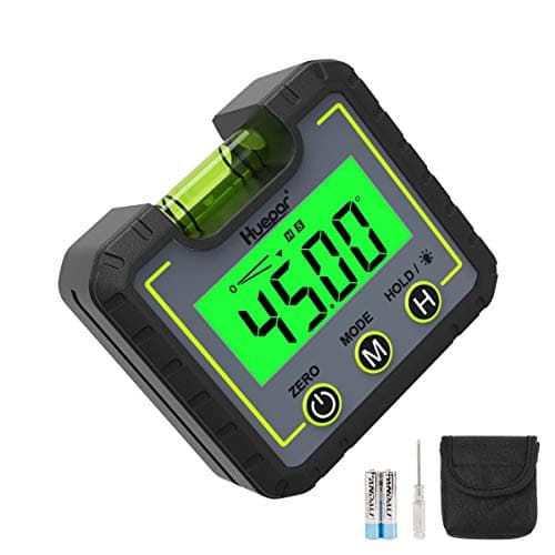Image of Digital Level Box and Angle Angle Gauge, Huepar 0-360°Inclinometer Digital Angle Finder with V-Groove Magnetic Base&Backlight LCD Bevel Gauge Protractor Inclinometer for Carpentry, Building, Masonry