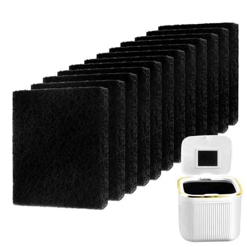 Image of 12 PCS Carbon Odour Filters for Compost Bin Kit Odour Filter for Food Waste Caddy Replacement Rectangle Activated Carbon Filters Sheet for Kitchen Compost Bucket