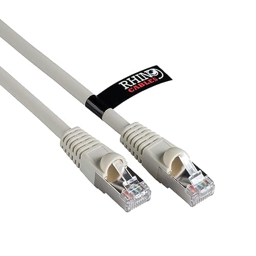 Image of rhinocables CAT 6a Ethernet Cable | 10Gbps S/FT High-Speed & Large Bandwidth Data Transfer | Reliable LAN Network RJ45 Cable | Wi-Fi Broadband Cable for Seamless Gaming & Streaming (10m, White)