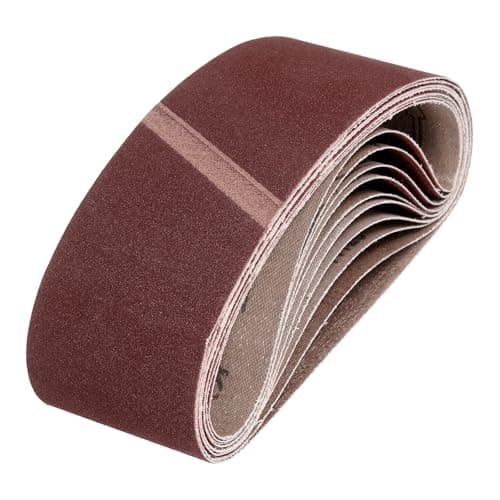 Image of sourcing map 100mm x 610mm Sanding Belts, 10 Pcs 180 Grits Aluminum Oxide Abrasive Belt Sander File Belt for Woodworking, Metal Polishing, Knife Sharpener