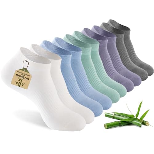 Image of BambooHop Ankle Socks Women, 5 Pairs Bamboo Low Cut Ladies Trainer Socks, Breathable Seamless Short Summer Thin Socks