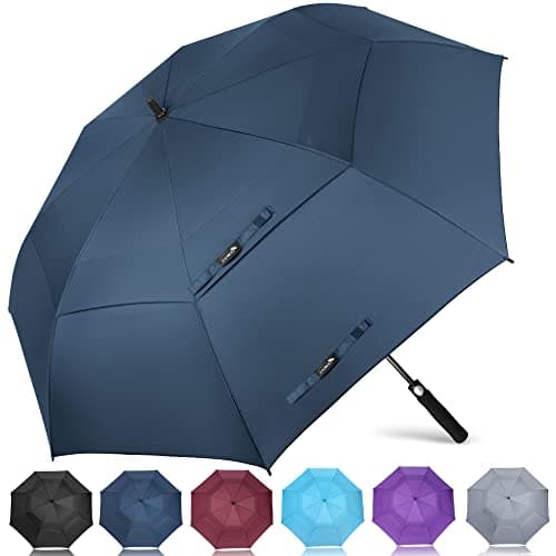 Image of ZOMAKE Golf Umbrella Windproof and Rainproof 68in, Large Umbrella Windproof Strong, Big Golfing Brolly Unbreakable Double Canopy for Men Women (Navy Blue)