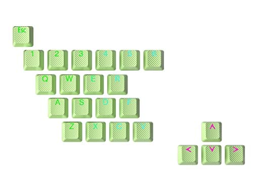 Image of Ranked Rubber Keycap Set | Double shot Translucent | OEM Profile for Mechanical Gaming Keyboard (Pistachio, 23 Keys)