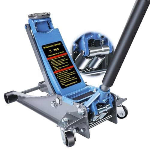 Image of LARBANKE 3 Ton Car Jack with Dual Pistons Quick Lift Pump,6600 LBS Low Profile Carbon Steel Floor Jack,Lifting Range 2.87"-19.69",for Sport Utility Vehicle,Blue Trolley jack