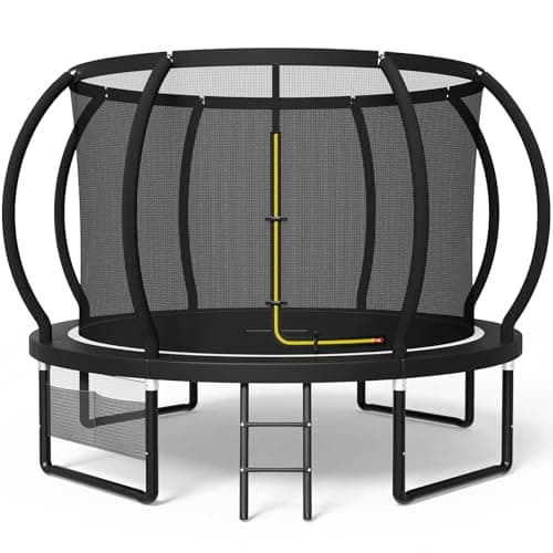 Image of Devoko Outdoor Trampoline 7.5ft/10ft/12ft/14ft GS Certified Garden Trampoline With Safety Net,Non-Slip Ladder& Shoe Organiser,Available For Toddlers And Adults,Up to 150kg