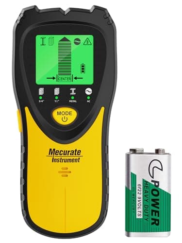 Image of Mecurate 5-in-1 Stud Finder with LCD Display, Wall Scanner for Studs, Metal, AC Wires Detection, Lightweight & Durable, Perfect for Homeowners & DIY Projects(Lemon)