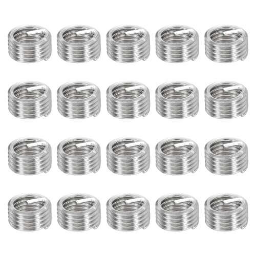 Image of sourcing map 20pcs Wire Thread Repair Inserts M10 x 1.5 x 1D (10mm) Metric 304H Stainless Steel Helical Coiled Wire Screw Threaded Sleeve Sheath for Automotive Repairs
