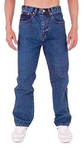Image of MENS AZTEC BASIC STRAIGHT LEG REGULAR FIT JEANS by AZTEC JEANS 52 Short Stonewash