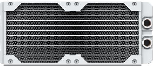 Image of CORSAIR Hydro X Series XR5 240mm V2 Custom Cooling Radiator – Compatible with iCUE LINK Fans, 2x120mm Fan Mounts, Screw Protection Plates, G1/4” Threads – White