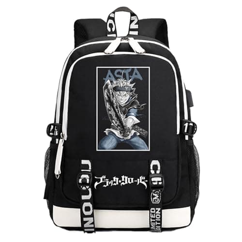 Image of Charous Anime Manga Black Clover Oxford Cloth Backpack,Multi-functional School College Bag Used for Fans Cosplay Gift