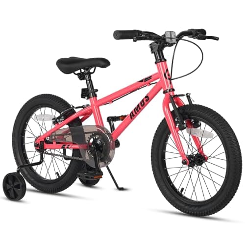 Image of Glerc AMOS 16 inch Kids Bike for 4 5 6 7 8 Year Old Boys Girls with Dual Handbrakes & Kickstand Adjustable Seat, Red