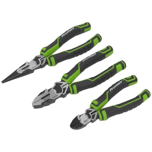 Image of Sealey AK8376HV Green 3pc High Leverage Pliers Set Hi-Vis