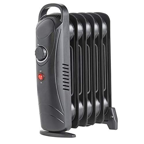 Image of NRG Mini Oil Filled Radiators 6 Fin Electric Heater Adjustable Termostat 800W Black