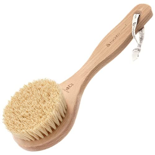Image of Hydrea London Dry Body Brush - Premium Exfoliating Cactus Bristle Skin Scrubber, Vegan Cellulite Remover for Lymphatic Drainage, FSC® Certified Beechwood