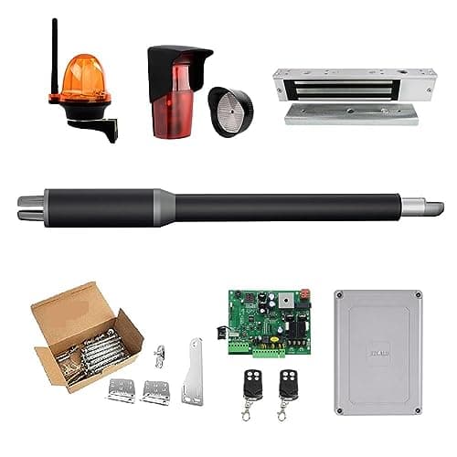 Image of Garage Door Opener, Single Swing Automatic Door Opener - 10 Feet Long 450 Lbs Solar Control Electric Lock Door Opener(Bianco)