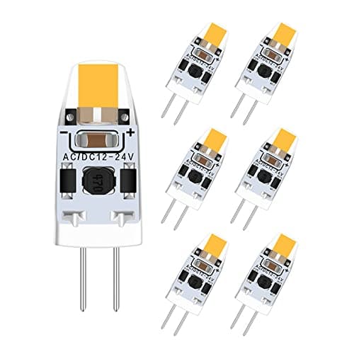Image of tkhetiana G4 LED Bulb 2W,12-24V AC/DC, Dimmable 12V G4 LED Light Bulb Warm White 3000K,Energy Saving G4 LED Capsule Replacement 15W Halogen Bulb,6 Pack