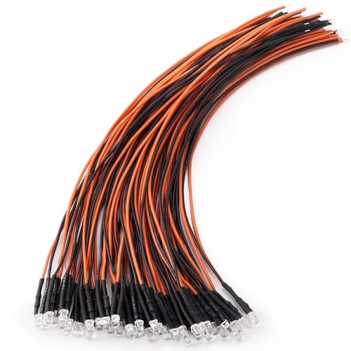 Image of YIXISI 40 PCS 3mm LED Diodes Light, 12V 20cm Pre Wired LED, Emitting Diodes Pre Wired, Orange