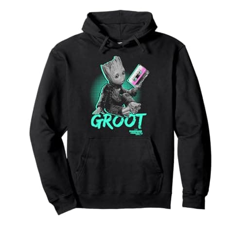 Image of Marvel Guardians Of The Galaxy Groot Tape Portrait Pullover Hoodie