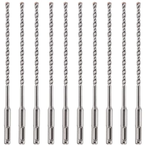 Image of 10 Pack Of - 6.5mm x 210mm Long SDS Plus Hammer Drill Bits, Professional Tungsten Carbide Tipped Masonry Drill Bit For Brick, Concrete, Stone, Granite. 6.5mm SDS Drill Bit