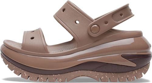 Image of Crocs Unisex-Adult Classic Mega Crush Sandal | Platform Sandals, Latte, 6 UK Men / 7 UK Women