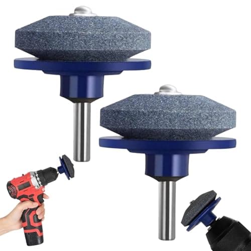 Image of 2Pcs Lawn Mower Blade Sharpener for Fast and Easy Multi Tool Blade Sharpener Garden Tools for Garden Universal for Most Lawnmower Blade Sharpener Garden Tool Sharpener UK For Rotary Lawn Axe Sharpener