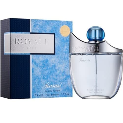 Image of Royale Blue for Men EDP - Eau De Parfum 75 ML (2.5 oz) | Attractive Pour Homme Spray | Melon with Strong Masculine Woody Notes | Signature Dubai Perfumery | by RASASI