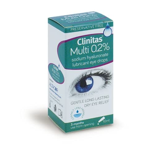 Image of Clinitas 0.2% Soothe Eye Drops for Dry Eye. Suitable for Contact Lens wearers and Preservative Free for The Relief of Dry and Gritty Eyes 10ml Multi use Bottle