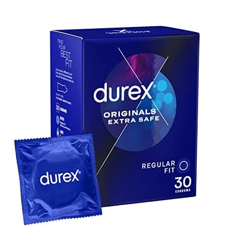 Image of Durex Originals Extra Safe, 30 Condoms, Regular Fit, With Silicone Lube, Easy on Shape, Teat Ended, Increased Thickness, Natural Latex