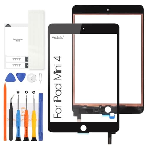 Image of Arbilato Touch Screen for iPad Mini 4 2015 7.9",Digitizer for iPad Mini4 A1538 A1550 Glass Panel with Repair Kits (Not LCD) (Black)