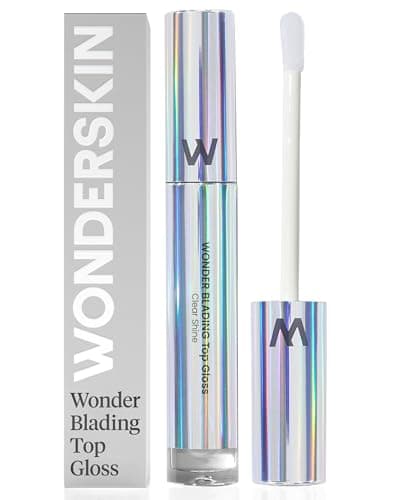Image of Wonderskin Lip Gloss - Wonderskin Blading Top Gloss, Clear Glitter, Hydrating and High Shine Finish Lip Makeup (Clear Shine)