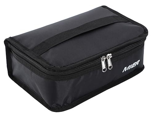 Image of MIER Small Lunch Box Bag Food Storage Cooler Bags Insulated Travel Kit for Women and Men, Set of 1(Black 1pcs)