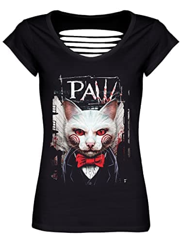 Image of Grindstore Women's Horror Paw Razor Back T-Shirt Black