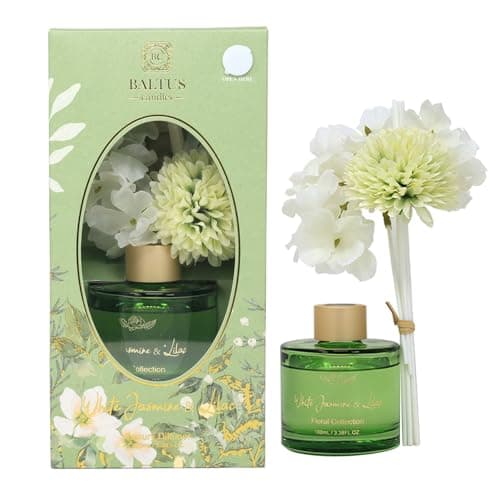 Image of Baltus Reed Diffuser Faux Flower 100ml Luxury Aroma White Jasmine & Lilac Air